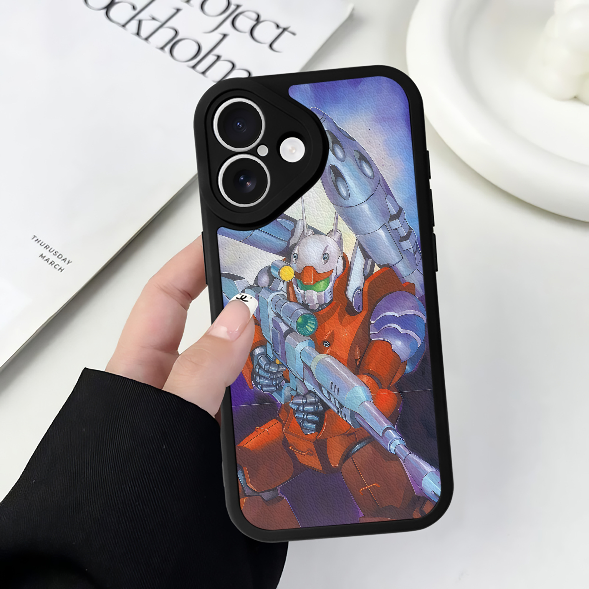（画像用） 機動戦士ガンダム Mobile Suit Gundam 【iPhone 16シリーズ対応】シリコンスマホケース（レザー調） 材質：シリコン